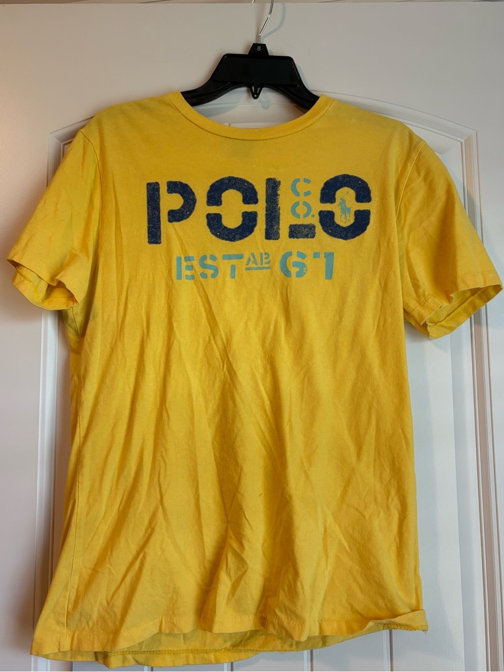 Polo by Ralph Lauren Yellow Tee with Navy & Light Blue Logo